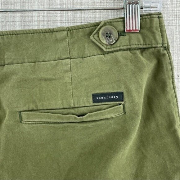 Sanctuary Womens Size 27 raw hem green straight leg pants a1346 - Picture 8 of 11
